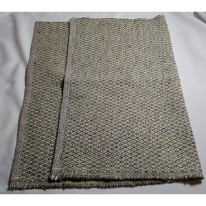 Green and White‎ Diamond Pattern Cotton Rug -1 Mark
